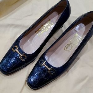 Blue Ferragamo shoes